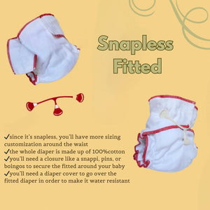 100% Cotton Fitted Cloth Diaper, Snappi, & Absorber Bundle - GeffenBaby.com