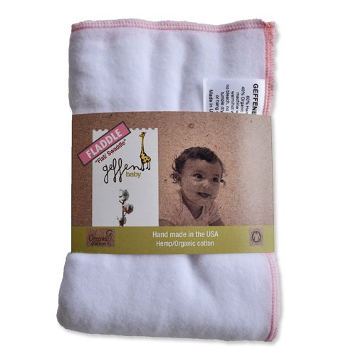 Geffen Baby FLADDLE, organic cotton swaddle blankets hand made in the USA, displayed on a light background