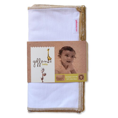 Geffen Baby's high quality cotton reusable baby wipes. Washable, durable, and affordable baby wipes
