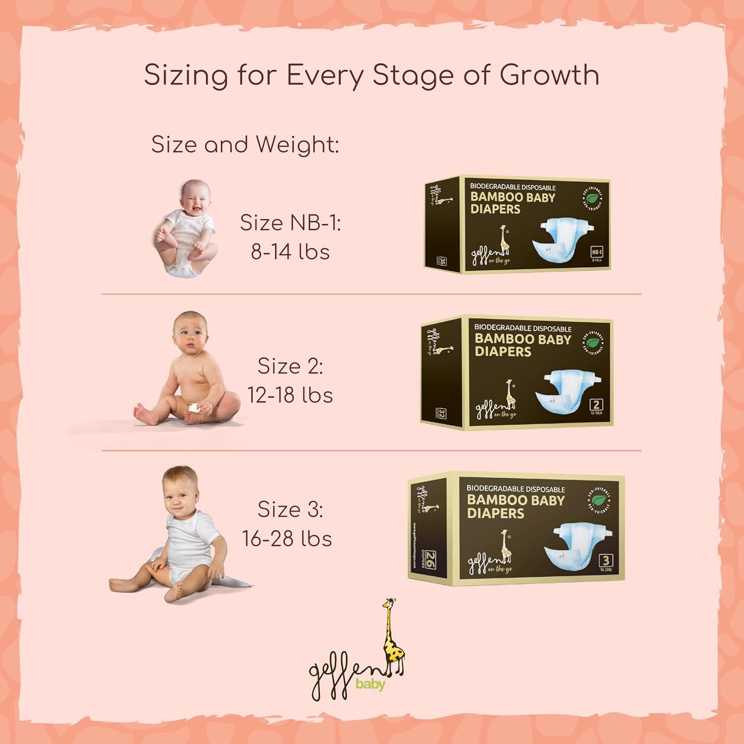 100% Biodegradable Bamboo Disposable Diapers | Geffen On The Go
