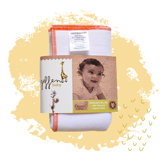 Shop Geffen Baby Hemp Prefolds for cloth diapers. High-quality, reusable cloth diaper inserts made from natural fibers. Perfect for boosting absorbency and keeping your baby dry and comfortable. Trim, antimicrobial, organic cotton. 