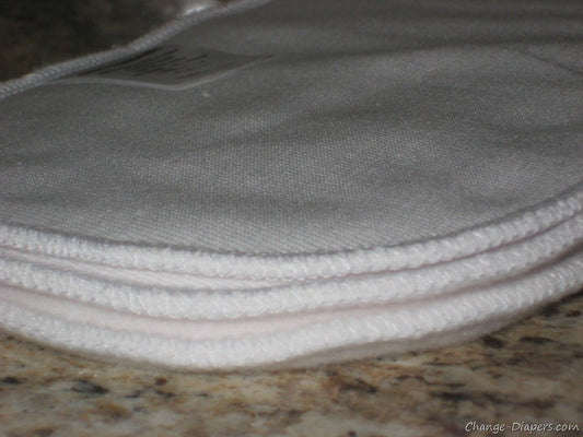 Close up of Geffen Baby high absorbers. Soft and absorbent cloth diaper inserts.