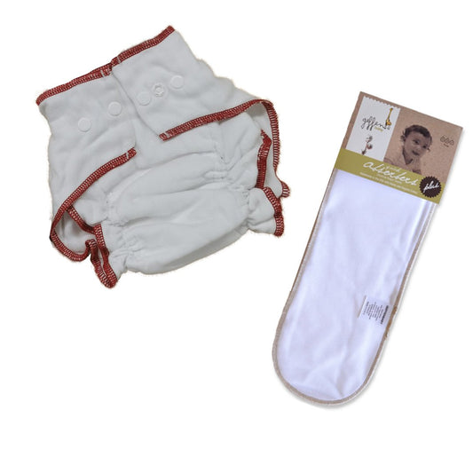 Geffen Baby Cloth Fitted Diaper with snaps and a quick absorber plus bundle