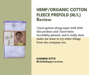 Geffen Baby Hemp Fleece Prefold Review from Karmen Otto: I have gotten along super well with this prodect and I have been incredibly please, and it really does make me want to try other things from the company too.